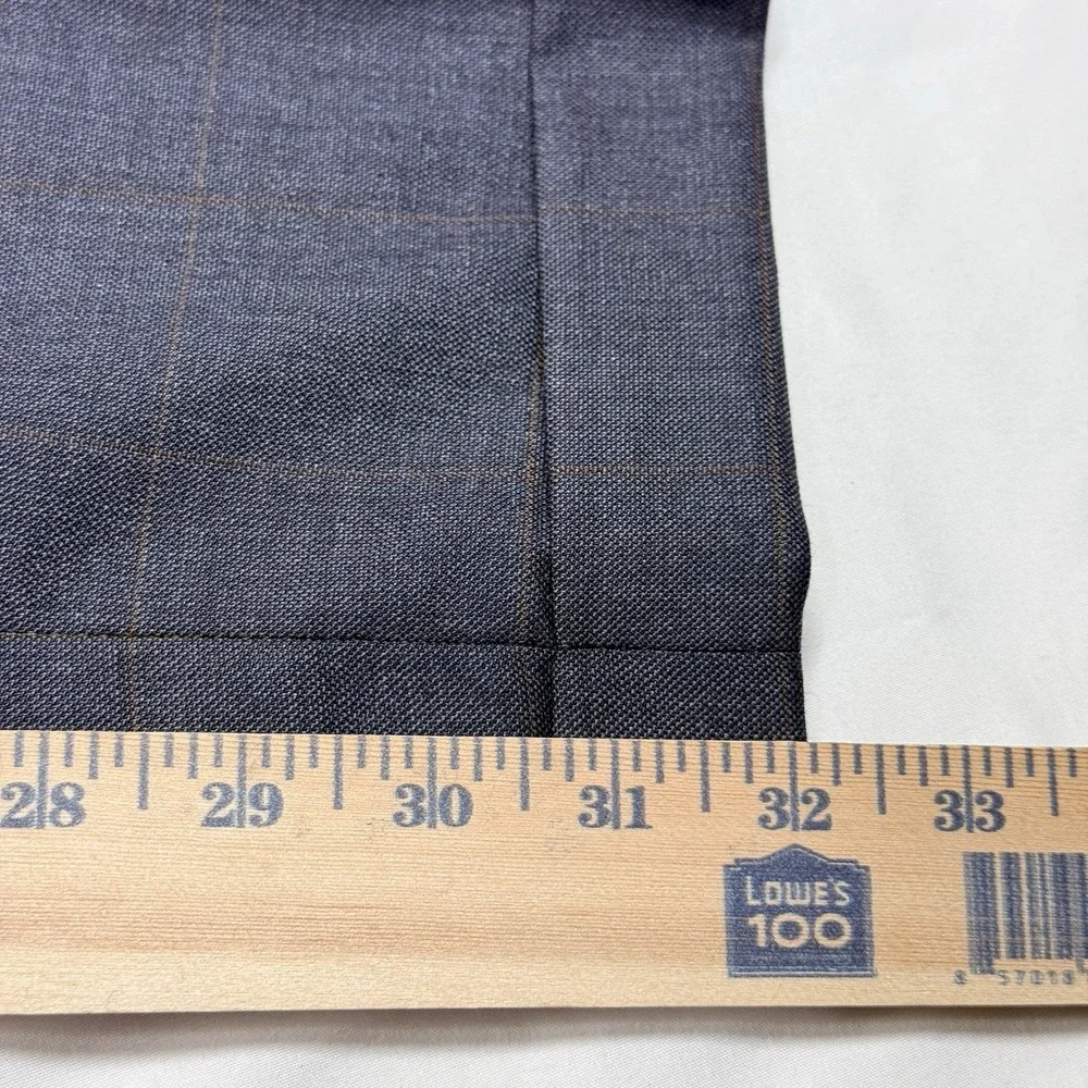 Brooks Brothers Pure Wool Suit Gray Prince of Wales Windowpane 44XL 37x32 USA